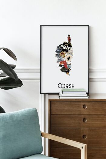 Carte des bières corses - Affiche 30x40cm - Idée cadeau pour amoureux de la bière et de la Corse 2