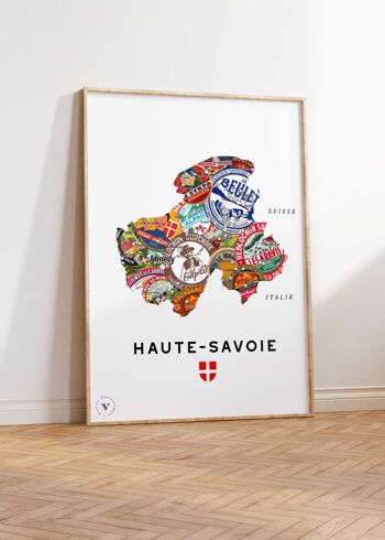 Carte des Fromages de Haute-Savoie - Affiche 30x40cm - Idée cadeau pour amoureux du 74 2