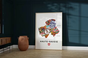 Carte des Fromages de Haute-Savoie - Affiche 30x40cm - Idée cadeau pour amoureux du 74 5