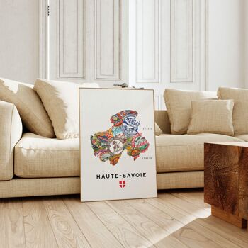 Carte des Fromages de Haute-Savoie - Affiche 30x40cm - Idée cadeau pour amoureux du 74 6
