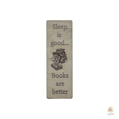 Lay3rD Lasercut - Booklegger en bois - Dormir c'est bien, les livres c'est mieux
