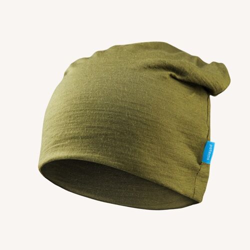Merino wool hat for men and women olive one size