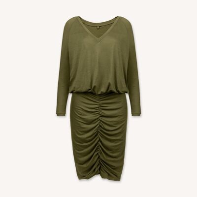 Merino wool dress olive