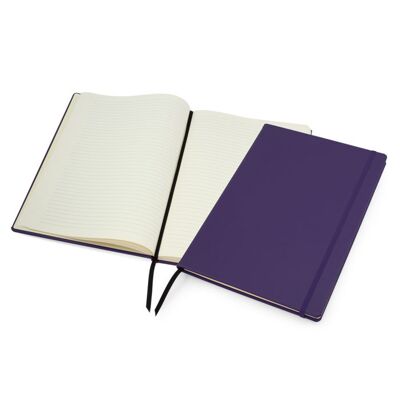 Lifestyle A4 Casebound Notebook with Strap - Purple