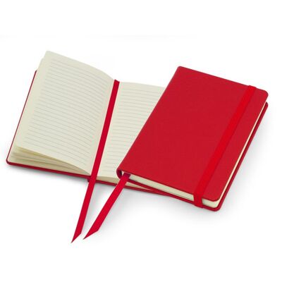 Lifestyle A6-Notizbuch mit Hülle und Trageriemen – Rot