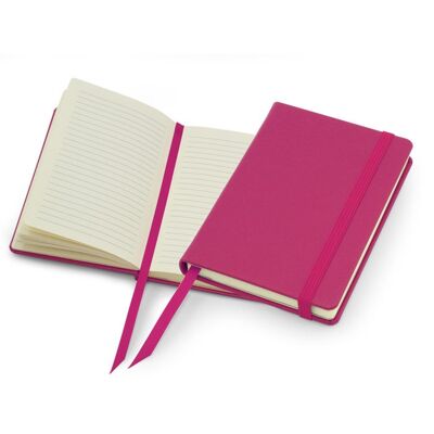 Lifestyle A6-Notizbuch mit Hülle und Trageriemen – Pink