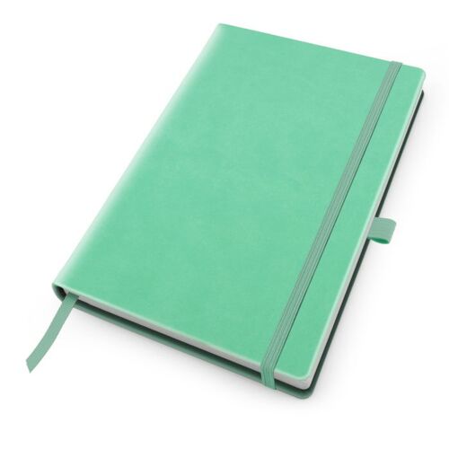 Deluxe Soft Touch A5 Notebook with Elastic Strap & Pen Loop - Peppermint