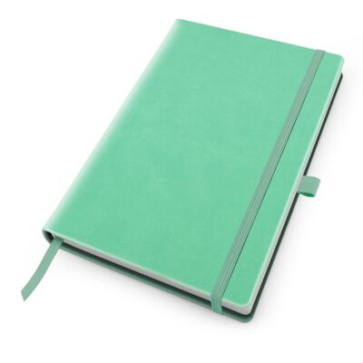 Cuaderno A5 Deluxe Soft Touch con correa elástica y lazo para bolígrafo - Menta