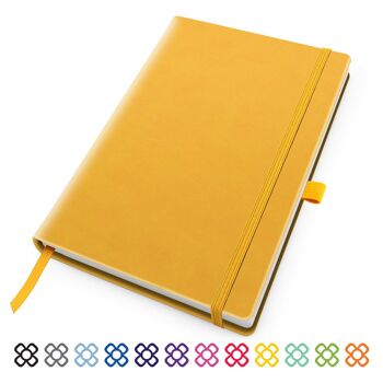Carnet de notes Deluxe Soft Touch A5 avec sangle élastique et porte-stylo - Orange 3