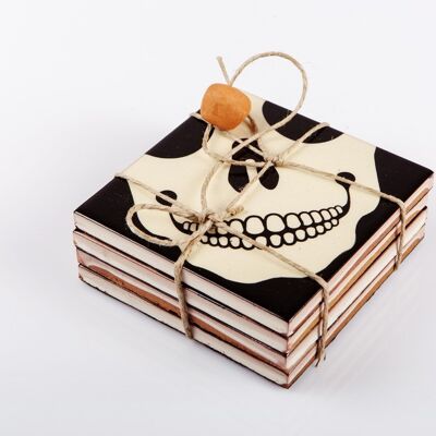 Ceramic coaster design Skulls