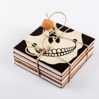 Sous-verre en céramique design Skulls