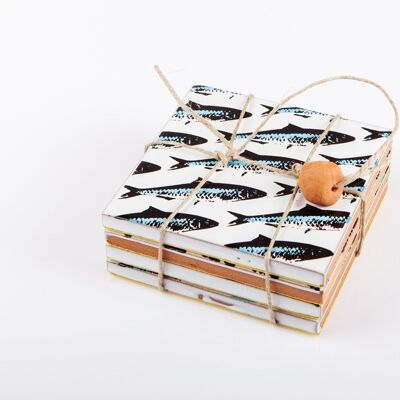 Dessous de verre en céramique design Sardines