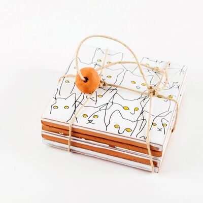 Sous-verre en céramique design Chats