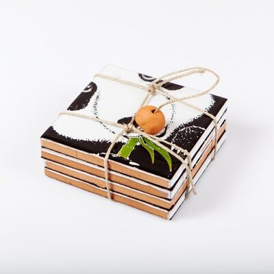 Panda design ceramic coaster