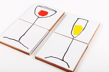 Dessous de verre design en céramique pour verres à vin blanc et rouge 3