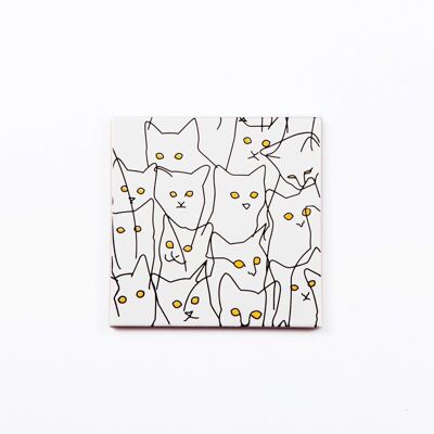 Cats design ceramic trivet