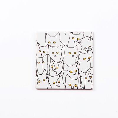 Cats design ceramic trivet