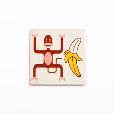 Salvamanteles cerámica diseño Monos y Plátanos
