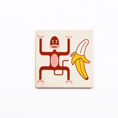 Untersetzer aus Keramik Design Affen und Bananen