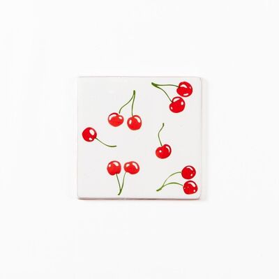 Ceramic trivet Cherries design