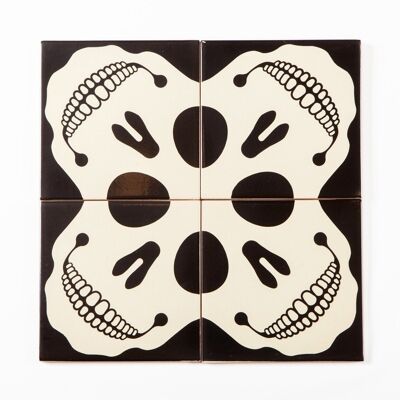 Ceramic decorative mural Skulls 4 tiles
