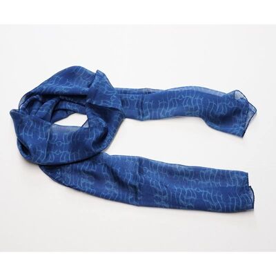 Bufanda de seda estilo vienés azul