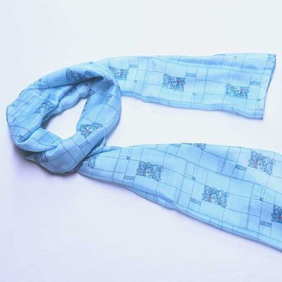 Foulard design KLIMT bleu clair