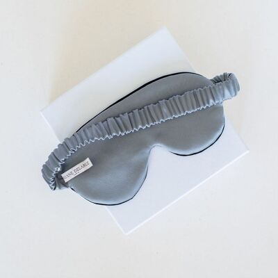 SLEEP EYE-MASK IN GREY SATIN AND BLACK VELVET One Size
(TU)