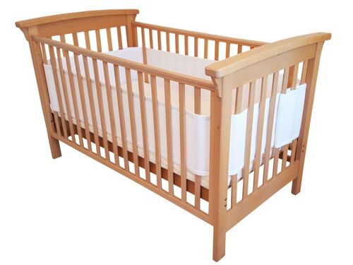 Airoya 4-Sided Breathable 3D AirMesh Bumper for all four Sides Slated Cots & Cotbeds - Pure White