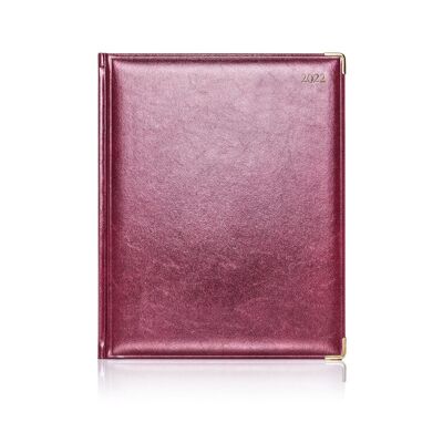 2022 Colombia De Luxe Diary Cream Pages -  Burgundy (23DL-335) Quarto Weekly (U97)