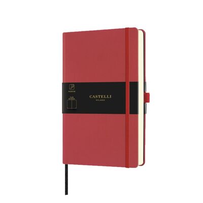 Aquarela Medium Plain Notebook - Coral Red