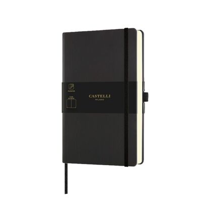 Aquarela Medium Plain Notebook - Black Sepia