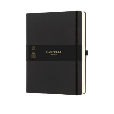 Aquarela Large Ruled Notebook - Black Sepia