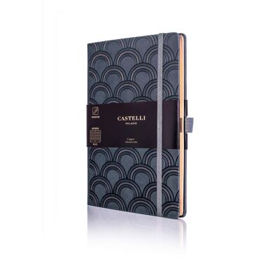 Art Deco Copper Medium Ruled Notebook