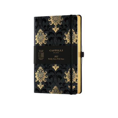 Black & Gold 2022 Medium Weekly Diary - Baroque