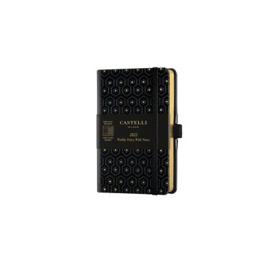 Black & Gold 2022 Pocket Weekly Diary - Honeycomb