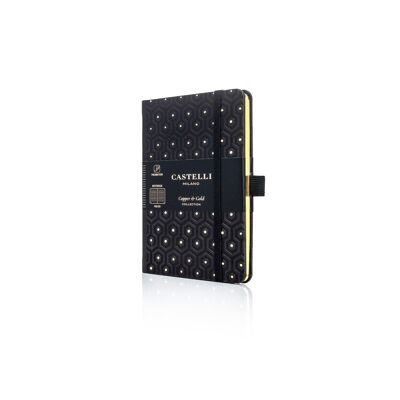 Honeycomb Pocket Ivory Notebook - Black & Gold