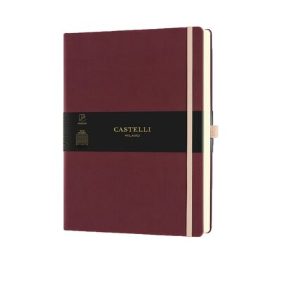 Aquarela Large Ruled Notebook - Black Cherry