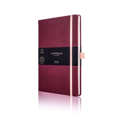 Aquarela Medium Ruled Notebook - Black Cherry