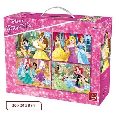 Puzzle Disney Princesas, 4 em 1, 12,16,20,24 Pz