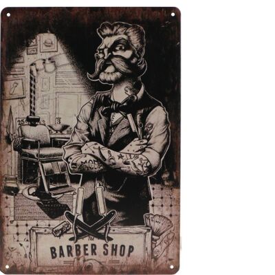 Barbershop metalen bord 20x30cm