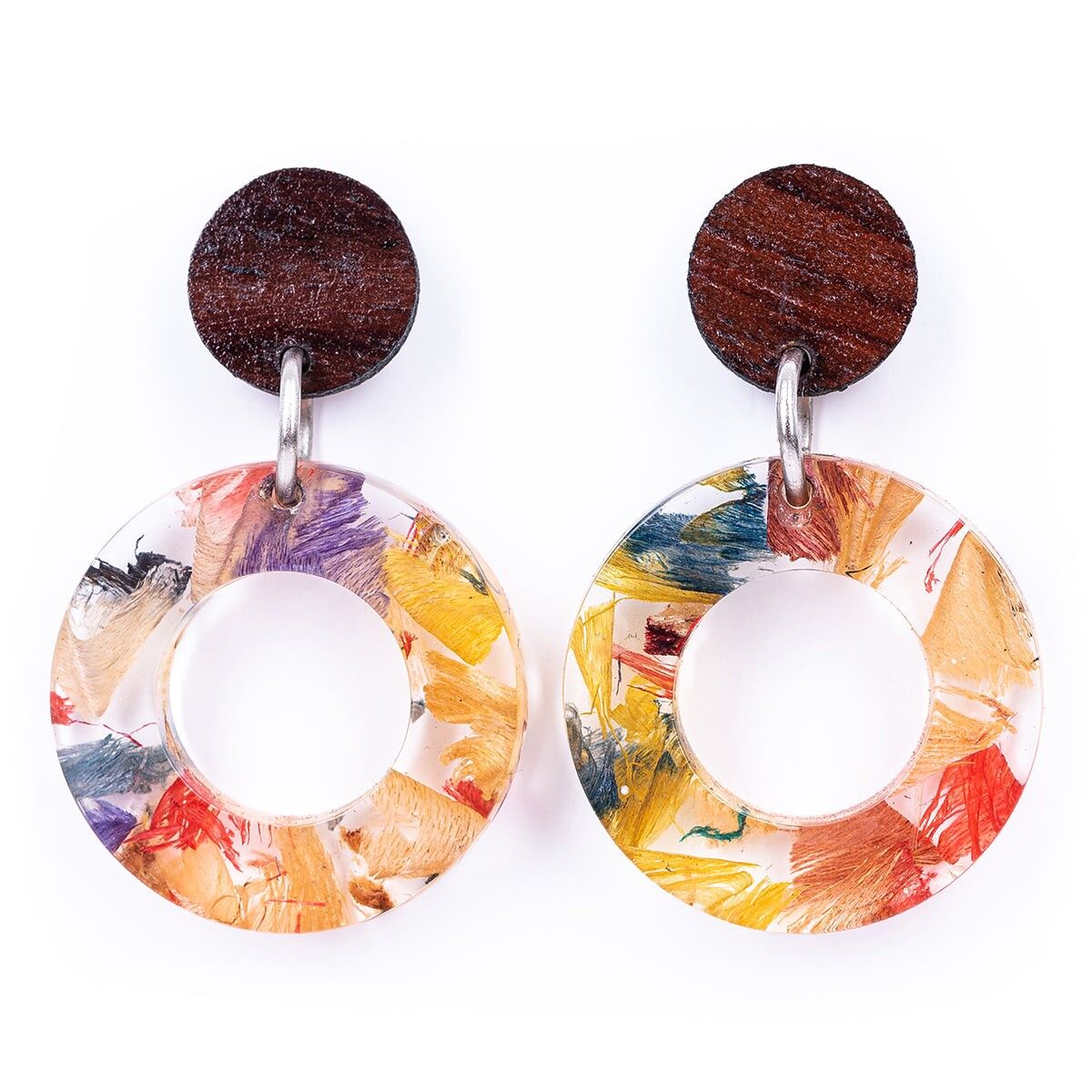 Boucles d'oreilles tendance en résine recyclée Donatello