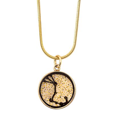 segno zodiacale-legno-riciclato-oro-collana