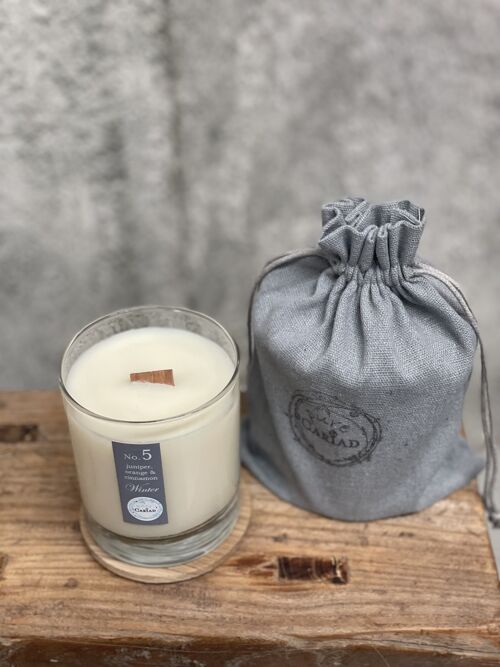 No. 5 Candles – Winter, juniper, cinnamon leaf & orange