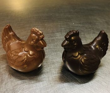 PÂQUES BIO - 3 mini poules en chocolat noir 3