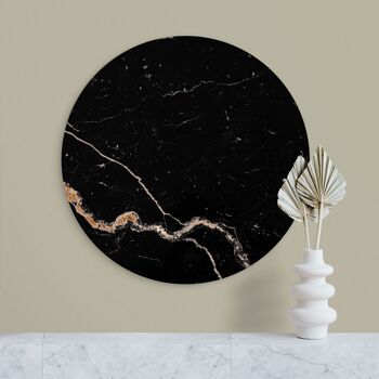 Cercle mural marbre noir ambre/or - 75 cm - cercle mural 1