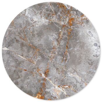 Cercle mural marbre gris foncé ambre/or - 75 cm - cercle mural 2