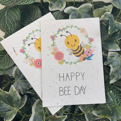 Happy Birthday plantable card - bee new /