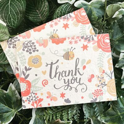 Thank you plantable card - bee /
