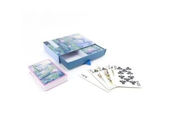 2 jeux de cartes à jouer en coffret cadeau, Monet, Nénuphars 1